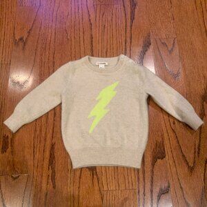 J. Crew Baby 100% Cashmere Lightning Bolt Sweater | Cream Yellow | 12-18 months